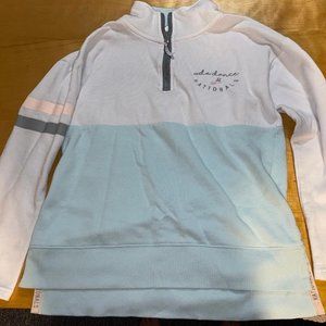Women's White/Turquoise UDA Quarter-Zip Sweatshirt